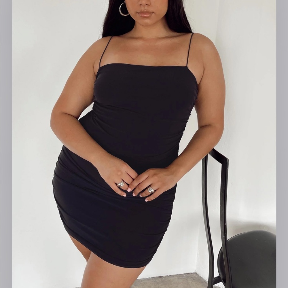 Princess Polly Black Slip Dress Spaghetti Strap Backless